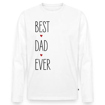 Best Dad, Best Dad Ever, Birthday, Father's Day - Men's Premium Organic Long Sleeve Shirt - white - Front - Nico (187cm)