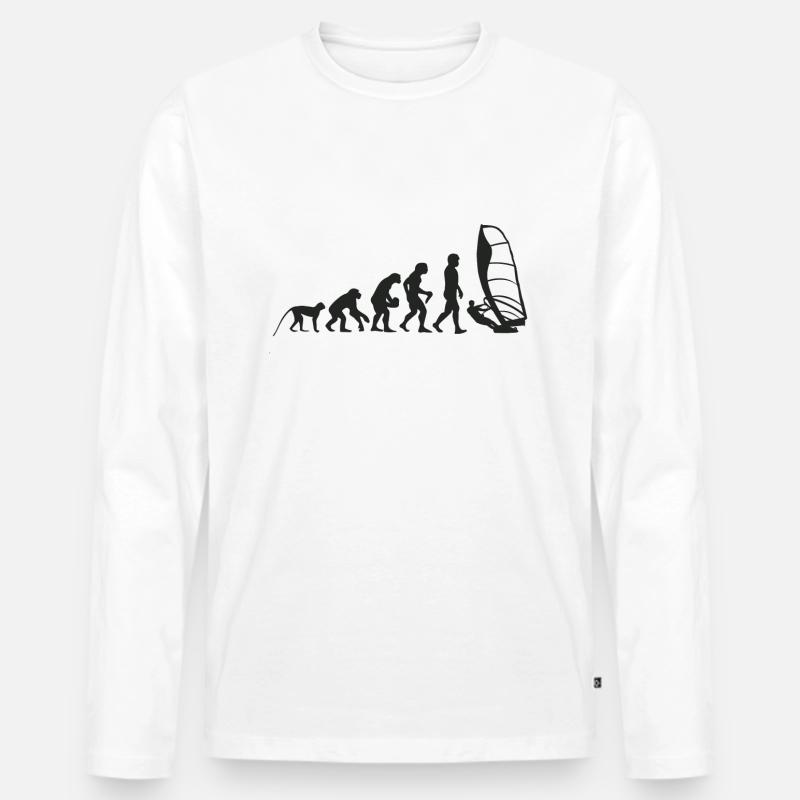 Evolution Windsurfing - Männer Premium Bio Langarmshirt - Weiß