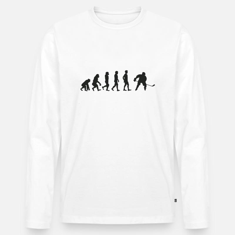 Evolution Eishockey - Männer Premium Bio Langarmshirt - Weiß