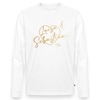 Sturm der Liebe Traumpaar Luisa & Sebastian - Männer Premium Bio Langarmshirt - Weiß - Vorne - Nico (187cm)