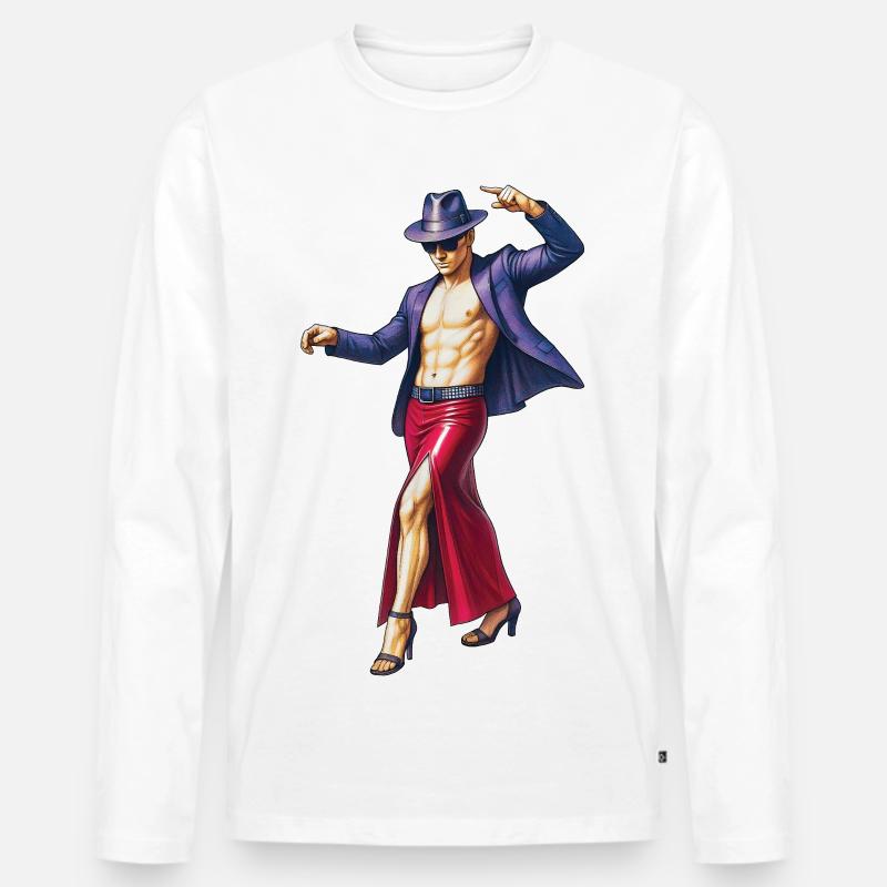 GO TANGO – nette Leute - Männer Premium Bio Langarmshirt - Weiß