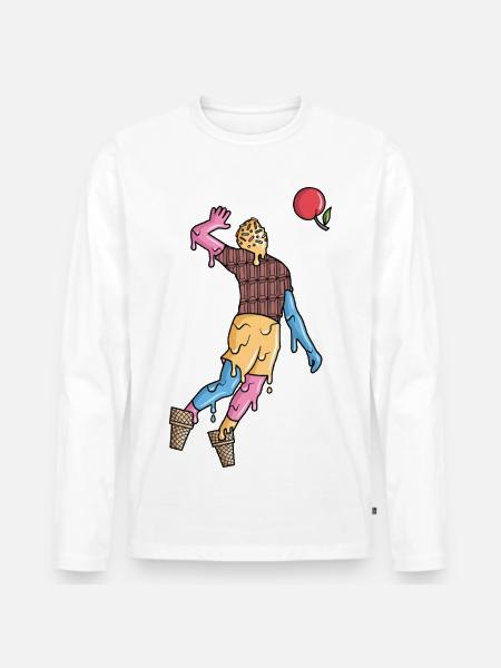 Volleyball Spieler Eiscreme Kinder Volleyballer - Men's Premium Organic Long Sleeve Shirt - white