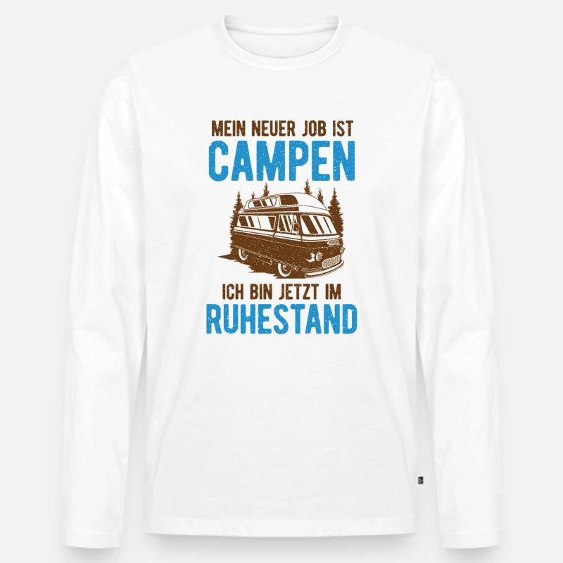 Rente Camping Renter & Camper - Männer Premium Bio Langarmshirt - Weiß