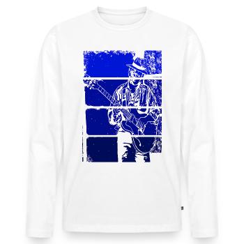 Blues guitarist Blues music - Men's Premium Organic Long Sleeve Shirt - white - Front - Nico (187cm)