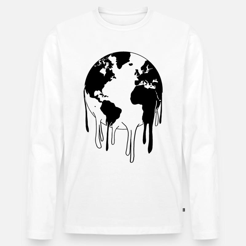 Schmelzender Planet Erde - Männer Premium Bio Langarmshirt - undefined