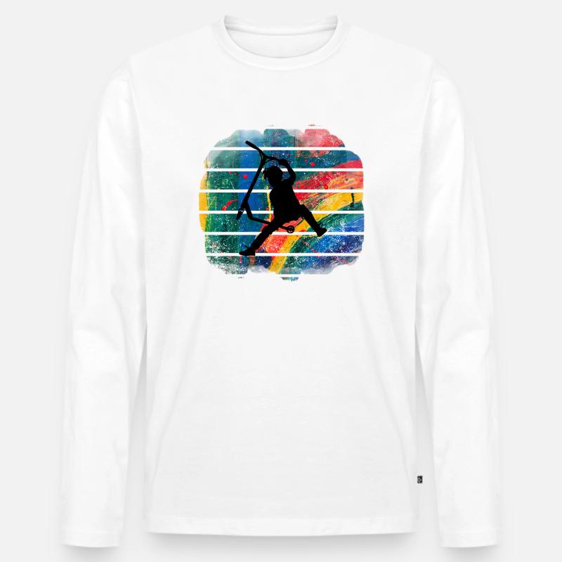 Freestyle-Roller - Männer Premium Bio Langarmshirt - Weiß