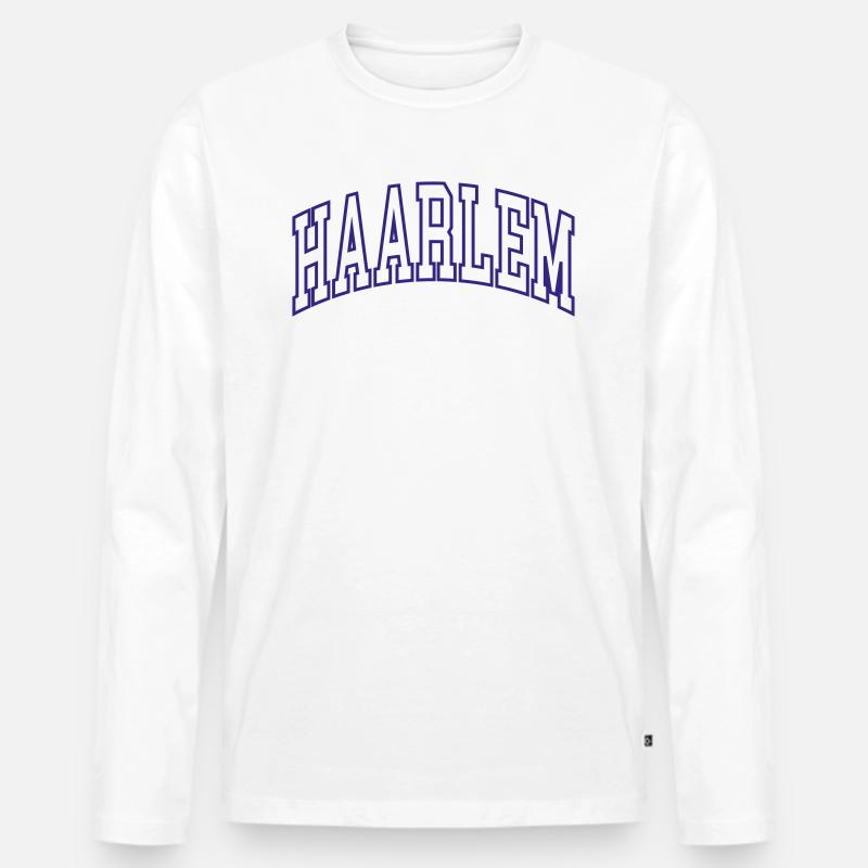 Haarlem - Männer Premium Bio Langarmshirt - Weiß
