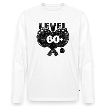 Tennis de table niveau 60 anniversaire joueur de tennis de table - T-shirt manches longues Premium bio Homme - blanc - Devant - Nico (187cm)