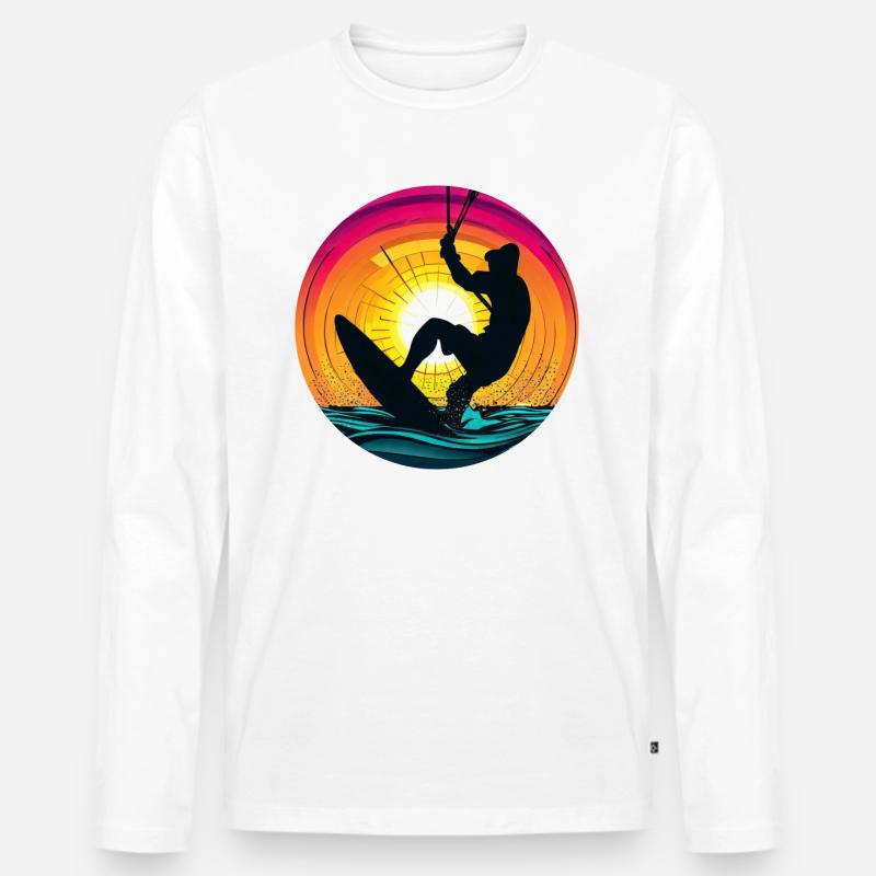 Kitesurfer Sunset Kiten - Männer Premium Bio Langarmshirt - undefined