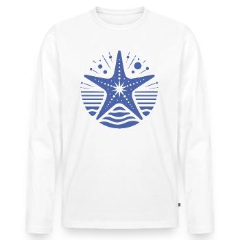 variation 28901Starfish Sea Animal Saltwater Aqua - Men's Premium Organic Long Sleeve Shirt - white - Front - Nico (187cm)
