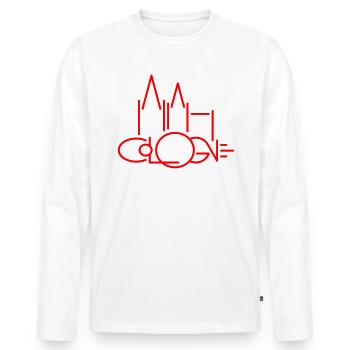 Cologne - T-shirt manches longues Premium bio Homme - blanc - Devant - Nico (187cm)