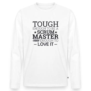 « Scrum Master Tough Enough » | « Scrum Master » - T-shirt manches longues Premium bio Homme - blanc - Devant - Nico (187cm)