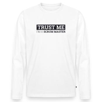 "Scrum Master Faites-moi confiance |" Scrum Master "" - T-shirt manches longues Premium bio Homme - blanc - Devant - Nico (187cm)