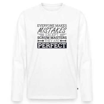 "Scrum Master Perfect |" Scrum Master "" - Men's Premium Organic Long Sleeve Shirt - white - Front - Nico (187cm)