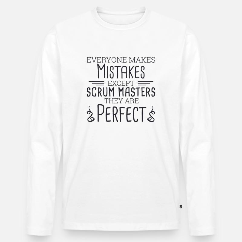 "Scrum Master Perfect | "Scrum Master"" - Männer Premium Bio Langarmshirt - Weiß