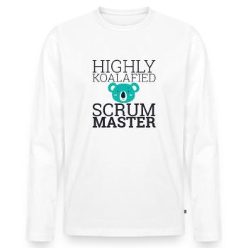 "Scrum Master Koalafied | " Scrum Master"" - Men's Premium Organic Long Sleeve Shirt - white - Front - Nico (187cm)