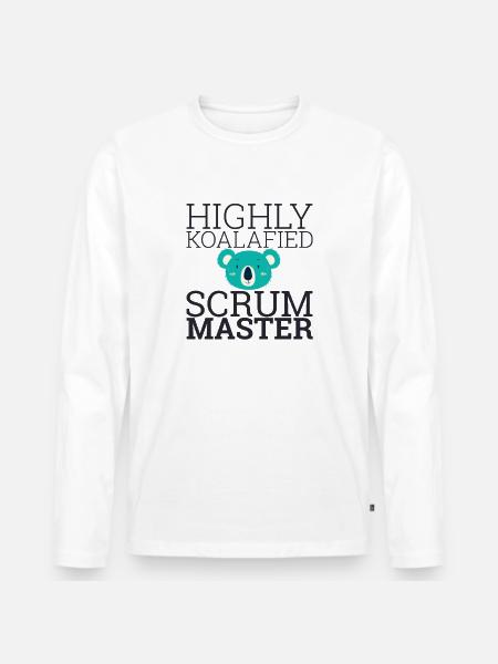 "Scrum Master Koalafied | " Scrum Master"" - Men's Premium Organic Long Sleeve Shirt - white