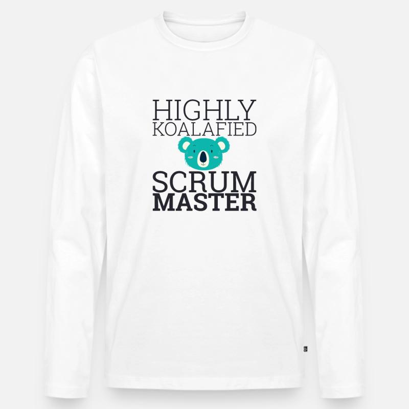 "Scrum Master Koalafied | " Scrum Master"" - Men's Premium Organic Long Sleeve Shirt - white