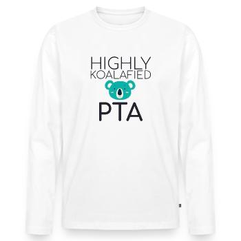 "PTA Koalafied | Apotheke" - Männer Premium Bio Langarmshirt - Weiß - Vorne - Nico (187cm)