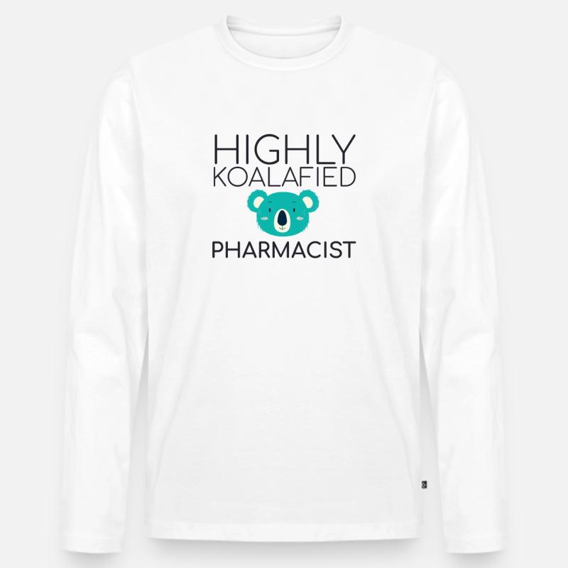 "Pharmacist Koalafied | Apotheke" - Männer Premium Bio Langarmshirt - Weiß