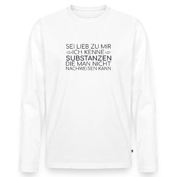 "Pharmacy Substanzen | Apotheke" - Männer Premium Bio Langarmshirt - Weiß - Vorne - Nico (187cm)