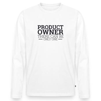 "Product Owner Scrum | "Scrum Master"" - Männer Premium Bio Langarmshirt - Weiß - Vorne - Nico (187cm)
