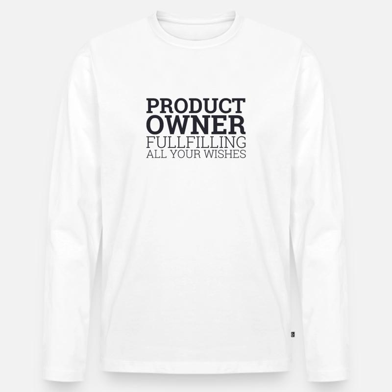 "Product Owner Scrum | "Scrum Master"" - Männer Premium Bio Langarmshirt - Weiß