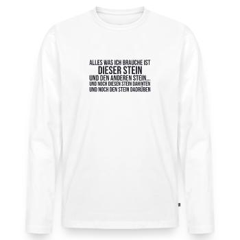 "Geologie Stein | Geology" - Männer Premium Bio Langarmshirt - Weiß - Vorne - Nico (187cm)