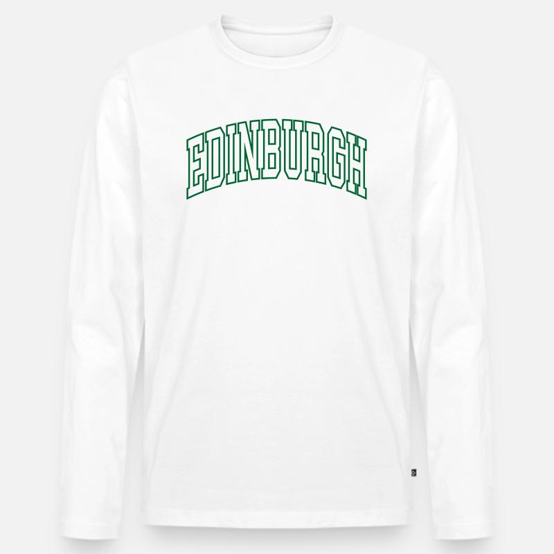 Edinburgh - Männer Premium Bio Langarmshirt - Weiß