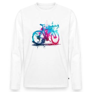 Buntes Fahrrad - Männer Premium Bio Langarmshirt - Weiß - Vorne - Nico (187cm)