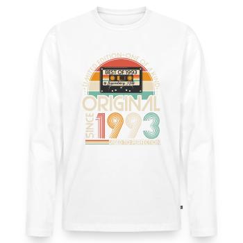Original 1993 Vintage Vintage Rétro Anniversaire - T-shirt manches longues Premium bio Homme - blanc - Devant - Nico (187cm)
