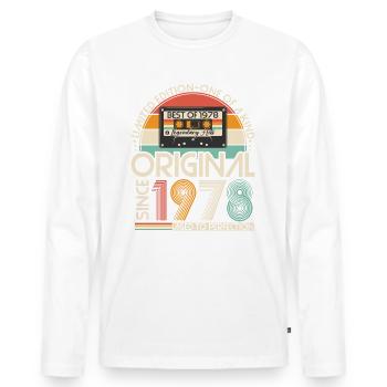 Original 1978 Vintage Vintage Rétro Anniversaire - T-shirt manches longues Premium bio Homme - blanc - Devant - Nico (187cm)