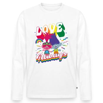 Trolls Love Always Rainbow Colours - Men's Premium Organic Long Sleeve Shirt - white - Front - Nico (187cm)