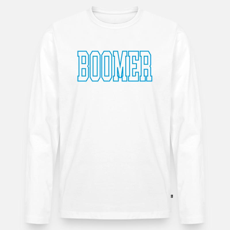 Boomer - Männer Premium Bio Langarmshirt - Weiß