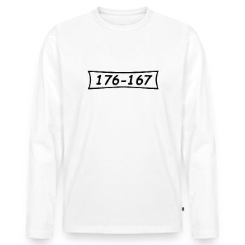 Panzerknacker Nummer 176 167 - Männer Premium Bio Langarmshirt - Weiß - Vorne - Nico (187cm)