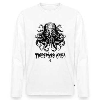 Betretungs Gebiet: Bio Oktopus Krake - Männer Premium Bio Langarmshirt - Weiß - Vorne - Nico (187cm)