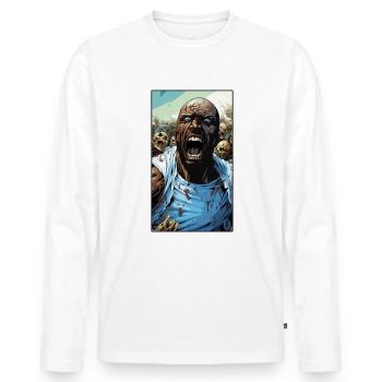 The Last Man of the Zombie Apocalypse - Men's Premium Organic Long Sleeve Shirt - white - Front - Nico (187cm)