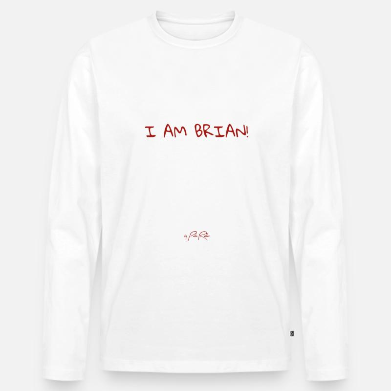 Ich bin Brian - Männer Premium Bio Langarmshirt - Weiß