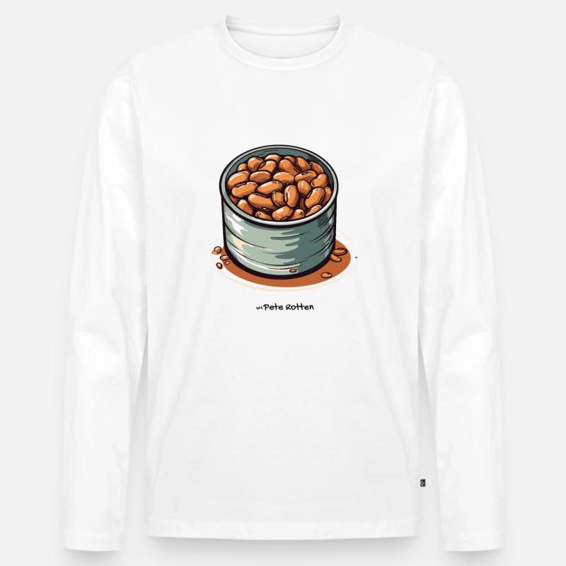 Eine Dose Bohnen - Männer Premium Bio Langarmshirt - Weiß