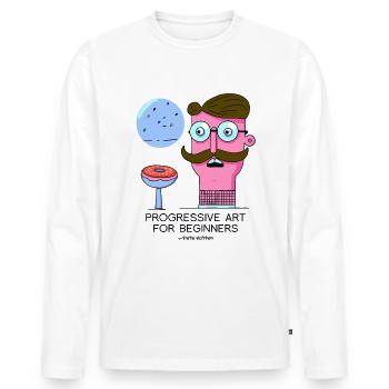 A Sarcastic Art: Progressive for Beginners - Men's Premium Organic Long Sleeve Shirt - white - Front - Nico (187cm)