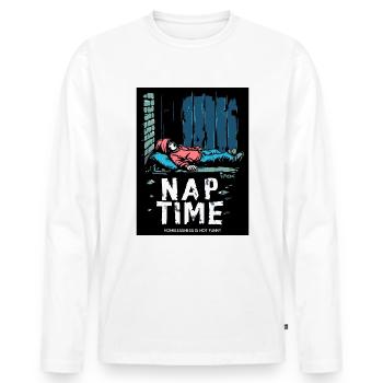 Éducation des sans-abri, siestes en plein air - T-shirt manches longues Premium bio Homme - blanc - Devant - Nico (187cm)