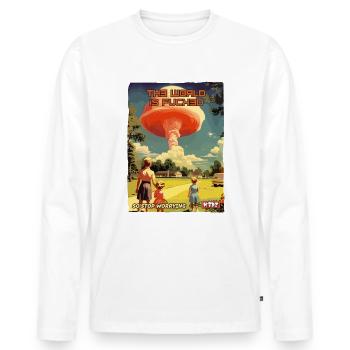 Arrêtez de vous inquiéter. Famille idyllique - T-shirt manches longues Premium bio Homme - blanc - Devant - Nico (187cm)