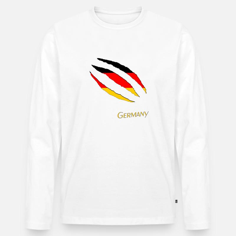 Germany Risse Claws Krallen - Männer Premium Bio Langarmshirt - Weiß