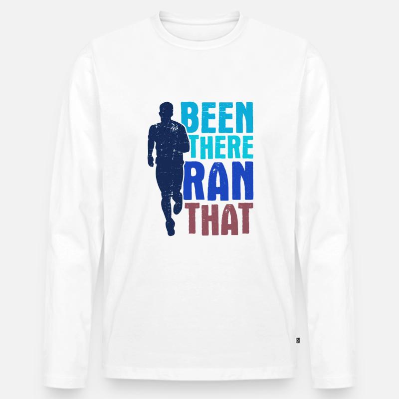 Läufer Joggen - Männer Premium Bio Langarmshirt - Weiß