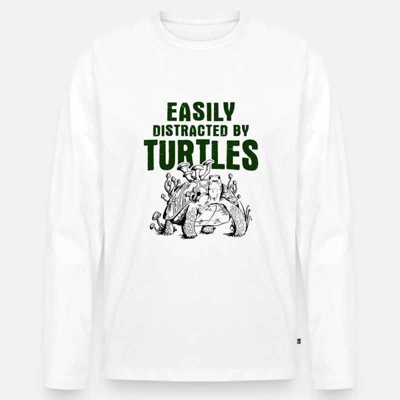 Schildkröten - Männer Premium Bio Langarmshirt - Weiß
