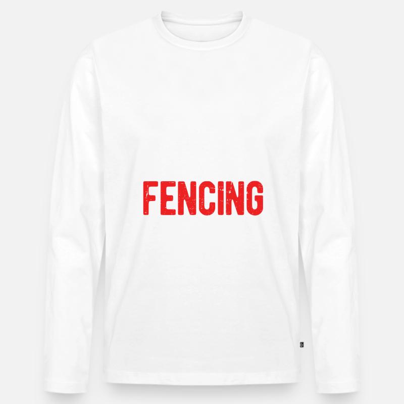 Fechten - Männer Premium Bio Langarmshirt - Weiß