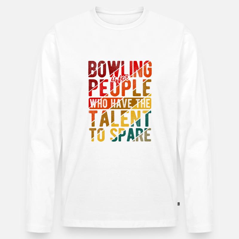 Bowling - Männer Premium Bio Langarmshirt - Weiß