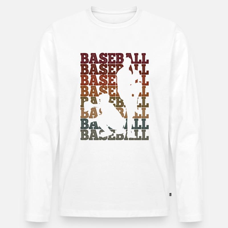 Baseball - Männer Premium Bio Langarmshirt - Weiß