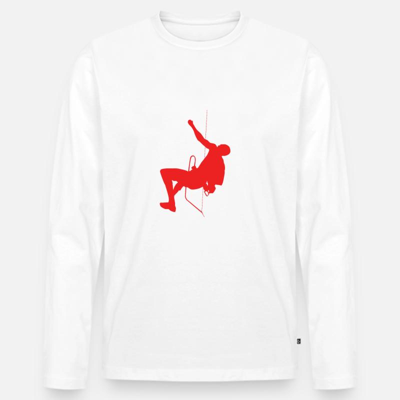 Klettern Bouldern - Männer Premium Bio Langarmshirt - Weiß