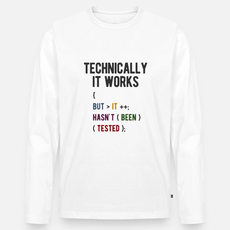 Software Ingenieur Informatiker Programmierer - Männer Premium Bio Langarmshirt - Weiß